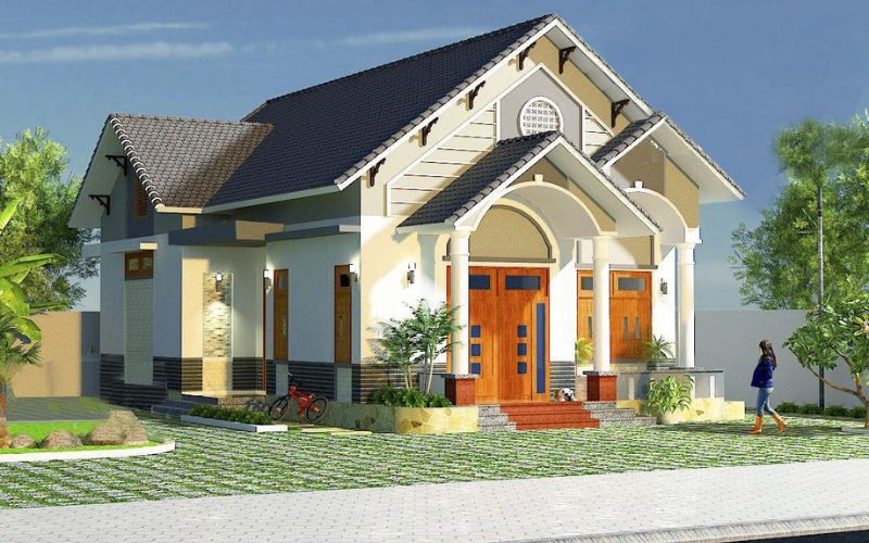 Sơn màu vàng ngoại thất làm sáng và nổi bật các đường nét kiến trúc