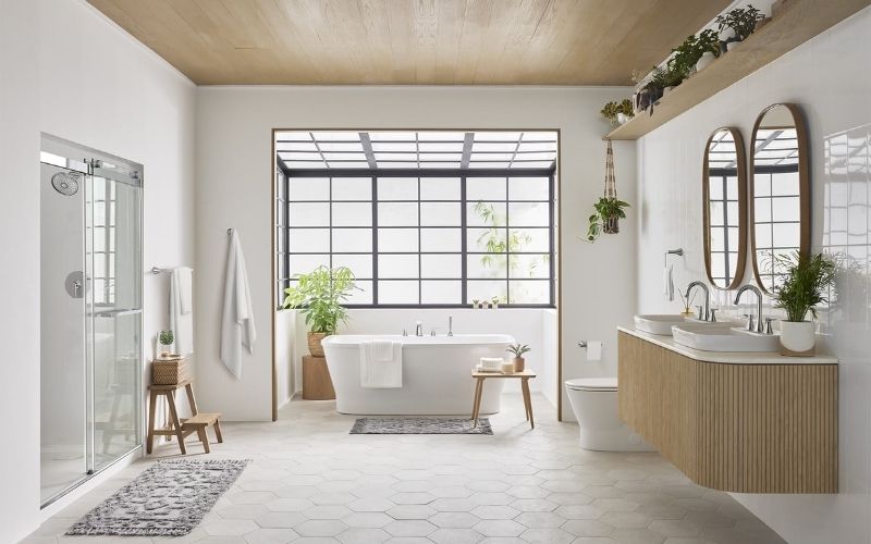 Mẫu nhà vệ sinh hiện đại trang trí cây xanh cực thoáng mát, thư thái