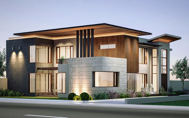 Sơn ngoại thất màu nâu đất cho biệt thự sân vườn cực sang trọng