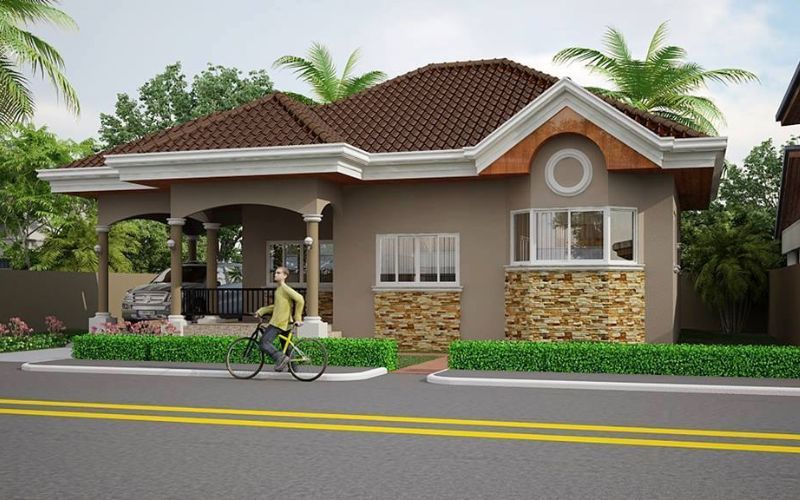 Nhà cấp 4 mái nhật màu nâu đất mang lại cảm giác nhã nhặn