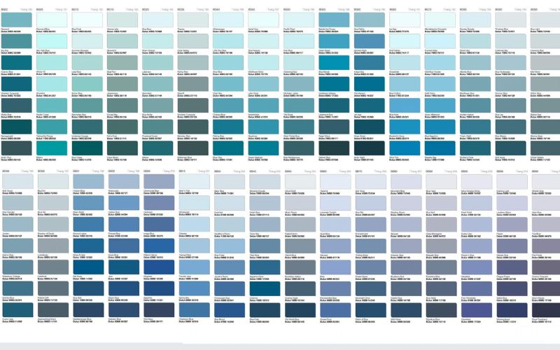 Bảng màu sơn xanh nước biển của hãng Dulux