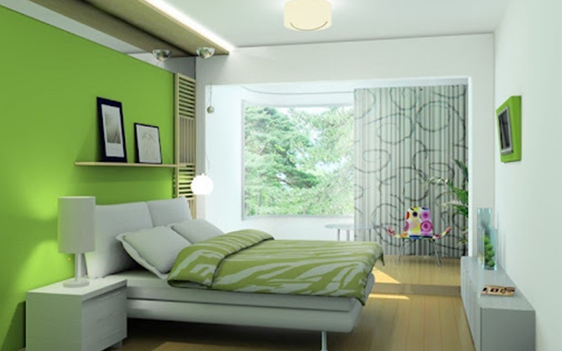 Mẫu phòng ngủ màu xanh lá cây - 2