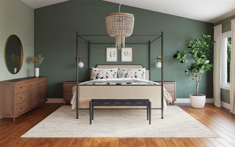 Mẫu phòng ngủ màu xanh lá cây - 1