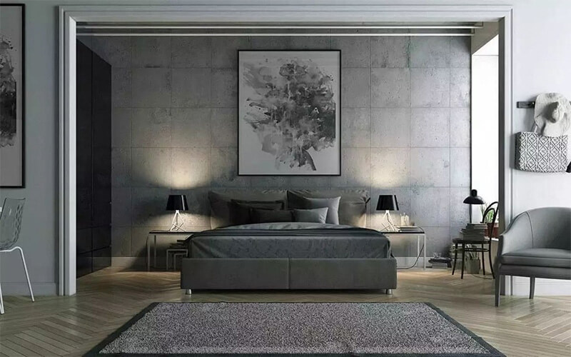 Mẫu sơn giả xi măng cho phòng ngủ cao cấp