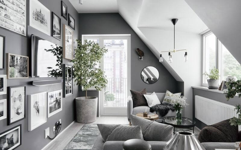 Màu trắng - xám giúp nội thất căn nhà trở nên sang trọng hơn