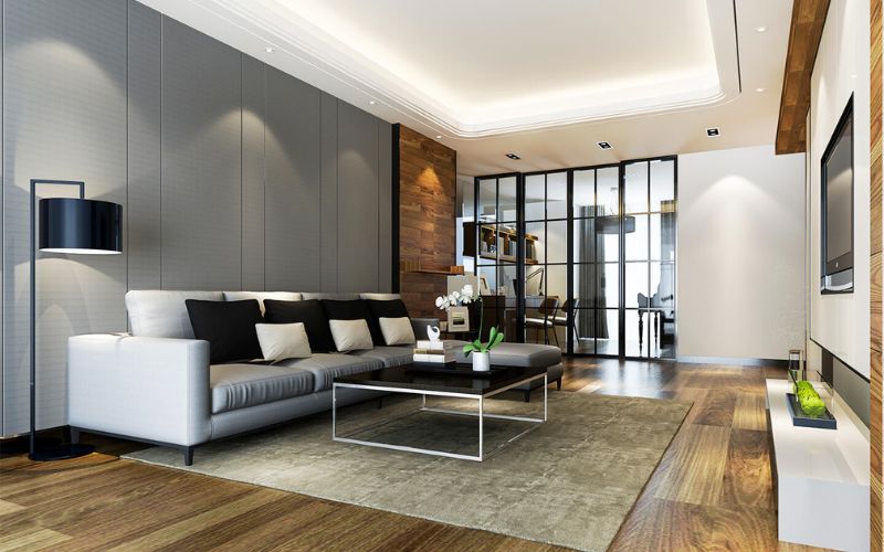 Trần thạch cao giúp không gian phòng khách hiện đại hơn