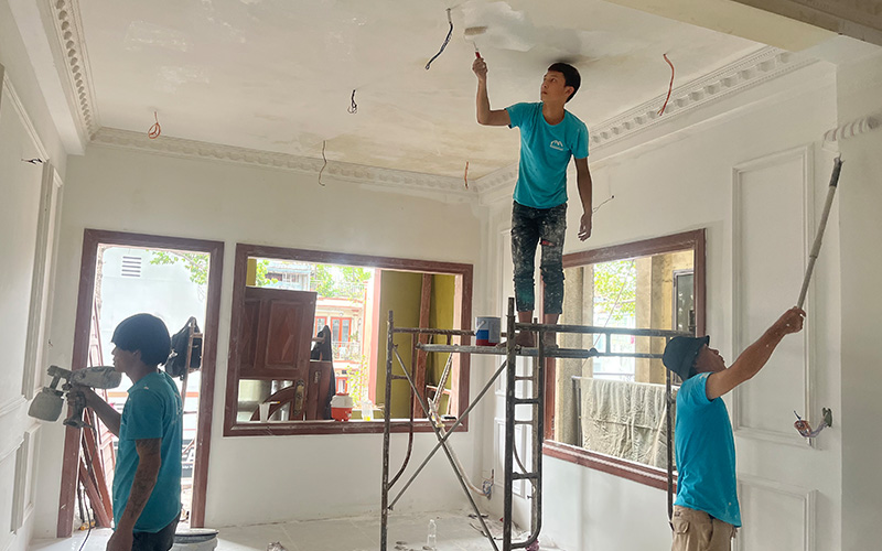 Quy trình tư vấn và thi công dịch vụ sơn nhà tại Newhome24h
