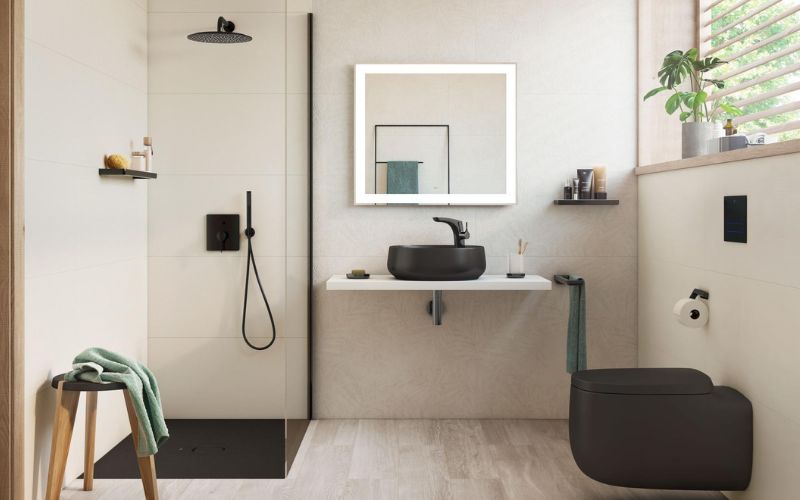 Nhà vệ sinh chung cư hiện đại, bố trí nội thất gọn gàng, tiện nghi