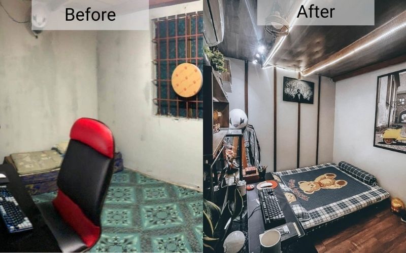 Mẫu cải tạo phòng ngủ gam màu trắng tinh tế, nhẹ nhàng
