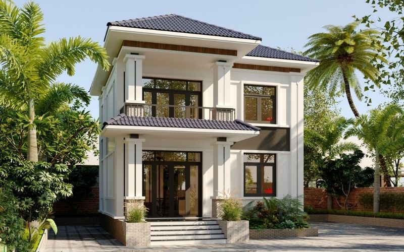 Thiết kế ngôi nhà trở nên nhã nhặn khi sơn màu trắng kem sữa