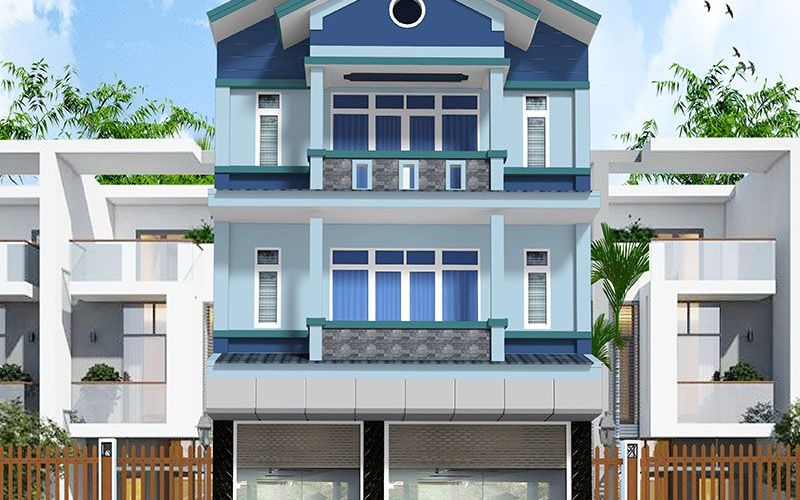 Màu xanh nước biển giúp ngôi nhà hiện đại hơn