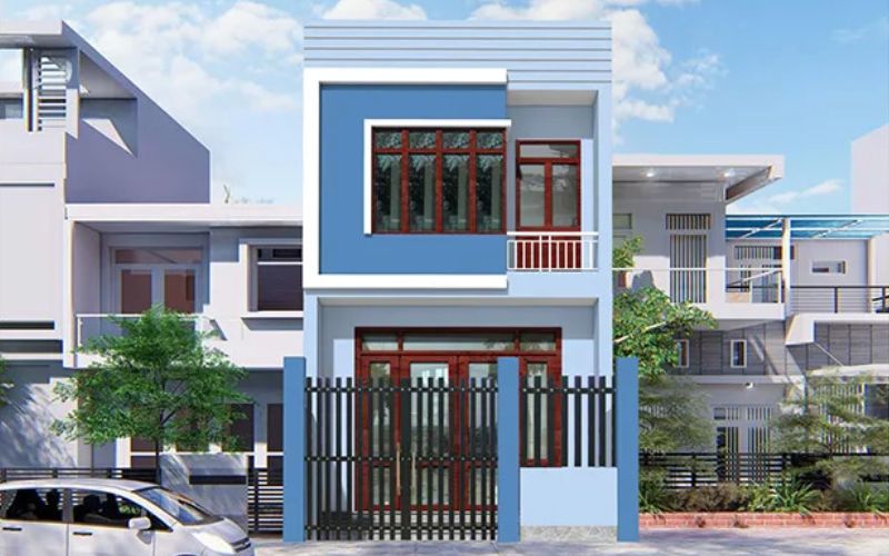 Nhà màu xanh nước biển tạo cảm giác gần gũi thiên nhiên