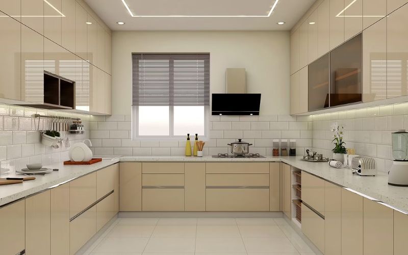 Tủ bếp chữ U cho căn hộ cao cấp