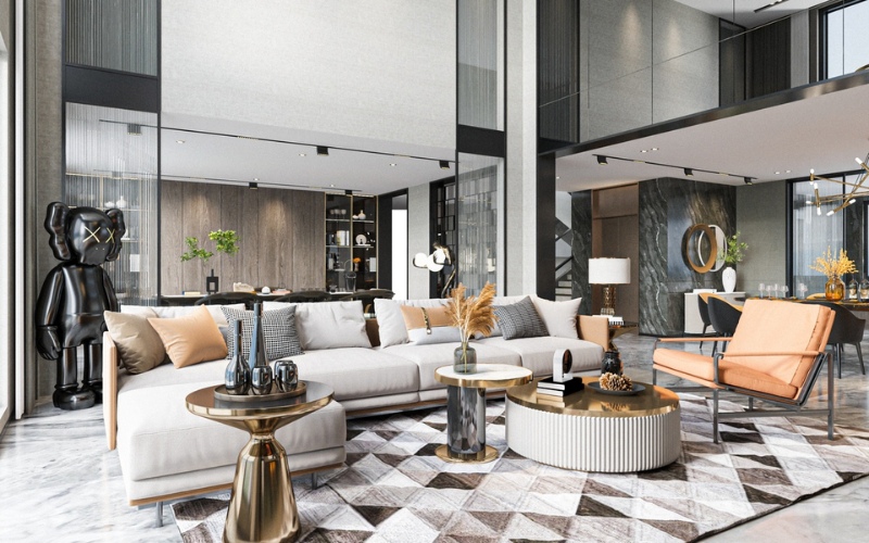 Không gian nội thất phong cách Luxury hiện đại đề cao tính tiện dụng