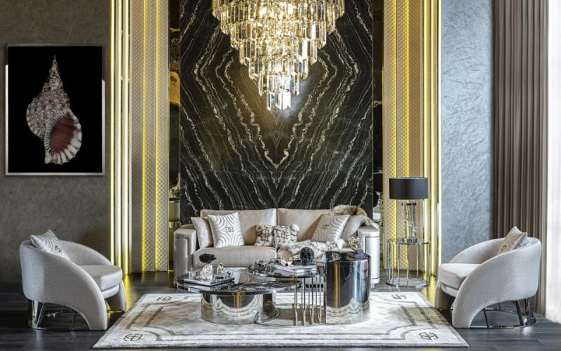 Mẫu nội thất biệt thự song lập phong cách Metallic 