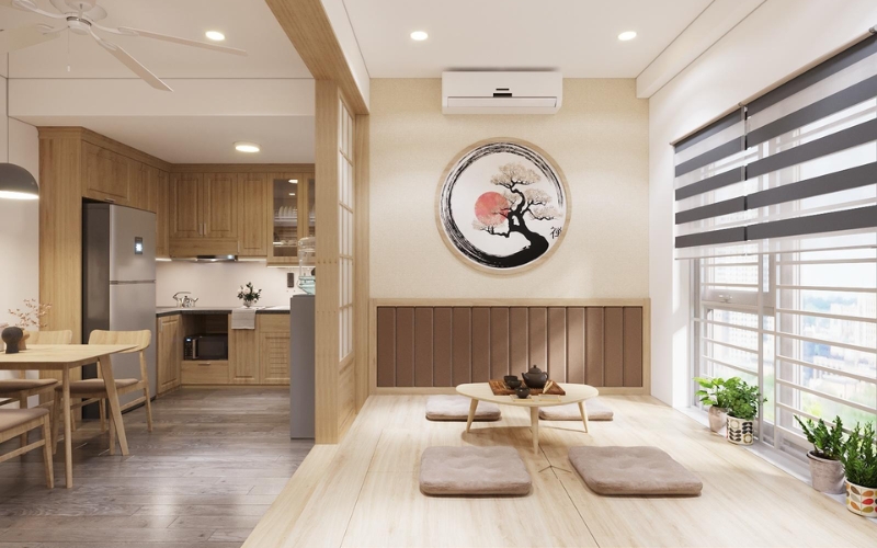 Thiết kế nội thất chung cư phong cách Nhật Bản vừa hiện đại vừa giữ được một số nét truyền thống