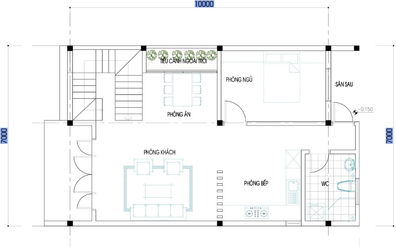 Mẫu thiết kế nhà cấp 4 30m2 1 phòng ngủ tiết kiệm chi phí