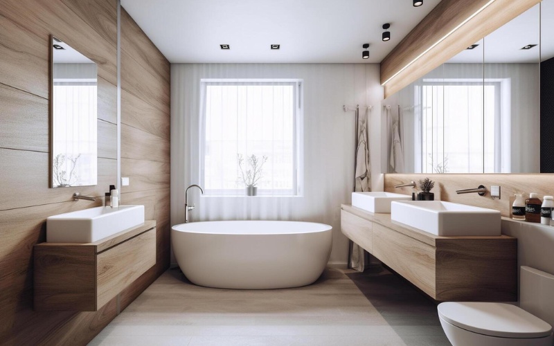 Thiết kế tối giản nhẹ nhàng của phòng tắm kiểu Nhật