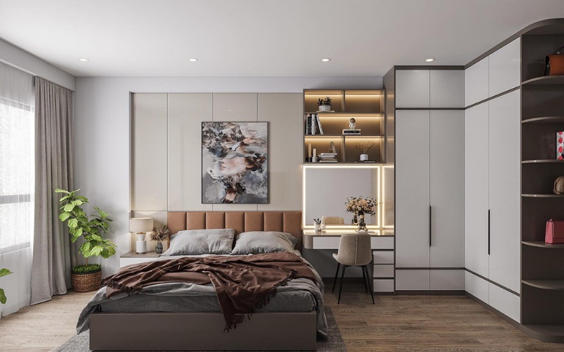 Thiết kế phòng ngủ tối giản và phong cách dành cho nam giới