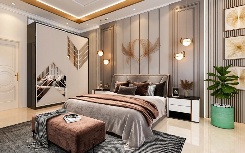 Mẫu nội thất phòng ngủ xu hướng Modern Luxury sang trọng