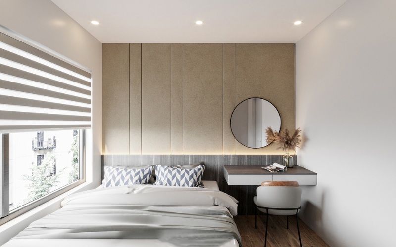 Nội thất phòng ngủ đẹp và đủ tiện nghi diện tích 12m2