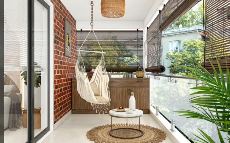 Cây xanh bố trí hài hòa giúp ban công thêm vượng khí