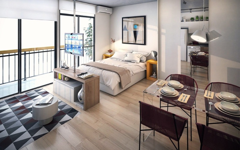 Thiết kế ội thất chung cư 50m2 với đầy đủ khu vực chức năng
