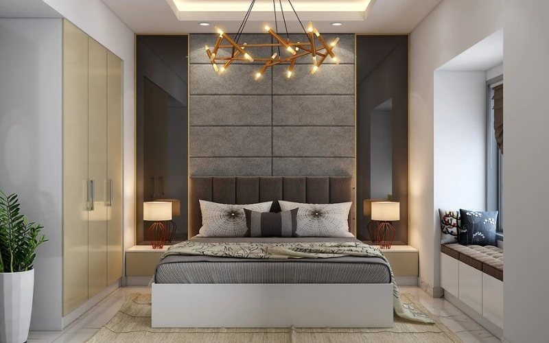 Giường ngủ đặt theo hướng tốt tránh kê đầu giường sát cửa ra vào