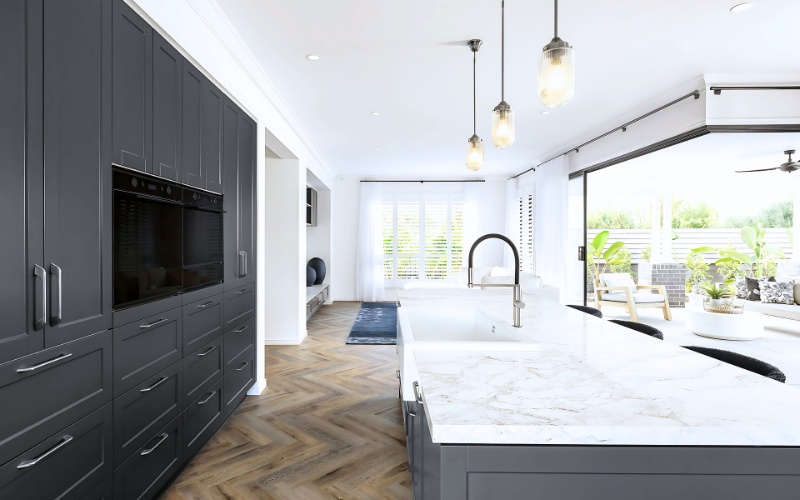 Chất liệu đá là lựa chọn hoàn hảo cho gia chủ yêu thích sự sang trọng