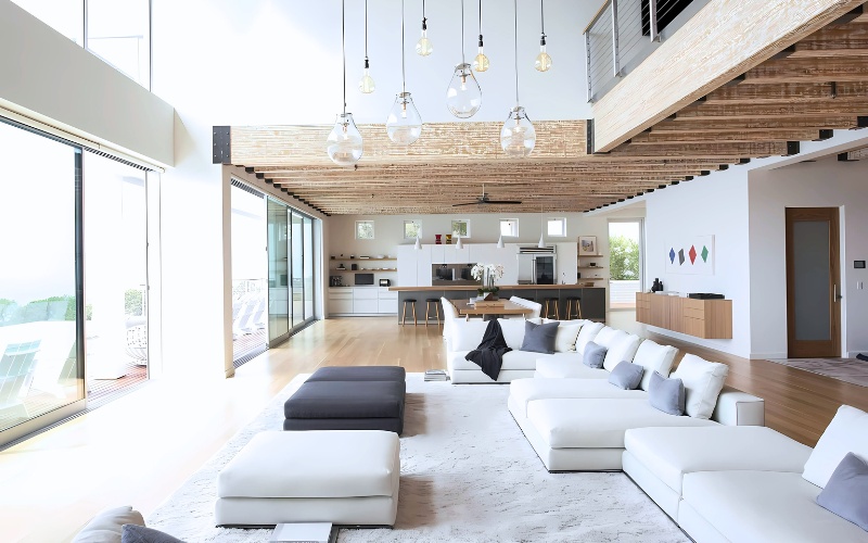 Thiết kế với chất liệu gỗ thô mộc kết hợp cùng phong cách đơn giản