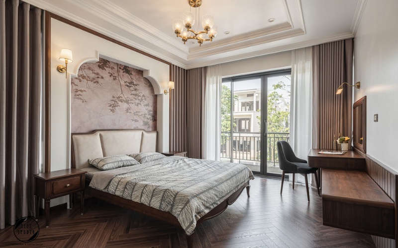 Vẻ đẹp trang nhã của căn phòng ngủ bằng gỗ tự nhiên
