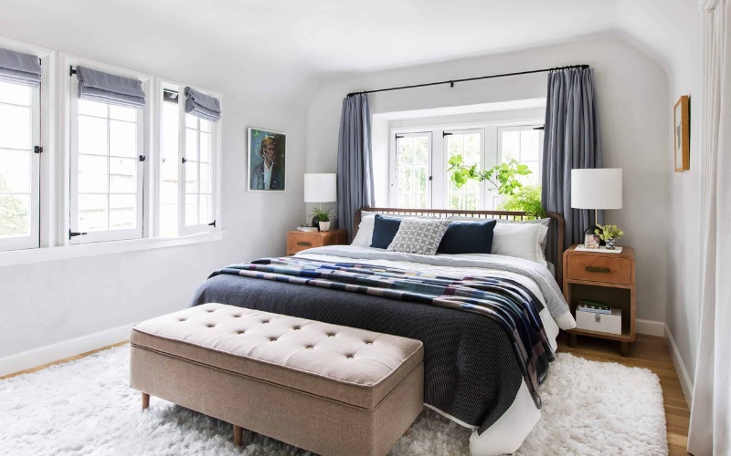 Sử dụng màu sắc trang nhã mang đến không gian phòng ngủ thư giãn đúng nghĩa