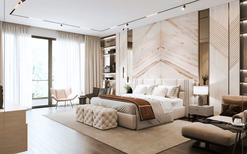 Thi công nội thất phòng ngủ đẹp sang trọng cho vợ chồng