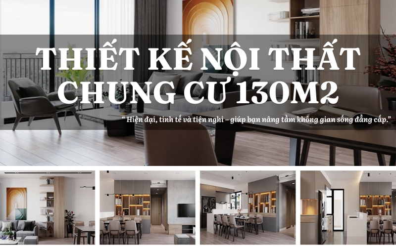 Thiết kệ nội thất chung cư 130m2 hiện đại và tiện nghi
