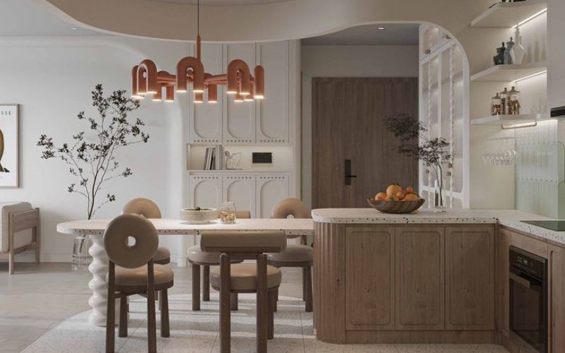Không gian bếp tinh tế với phong cách trang trí ấm cúng