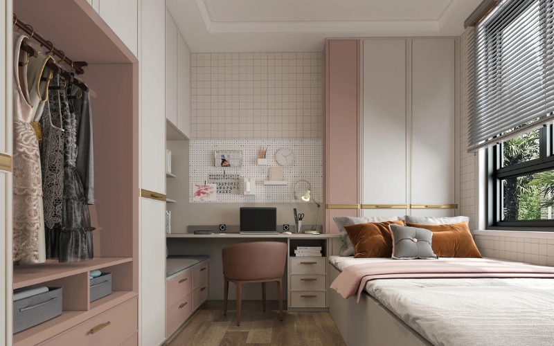 Màu sắc đậm chất Color Block giúp phòng ngủ đầy cảm hứng