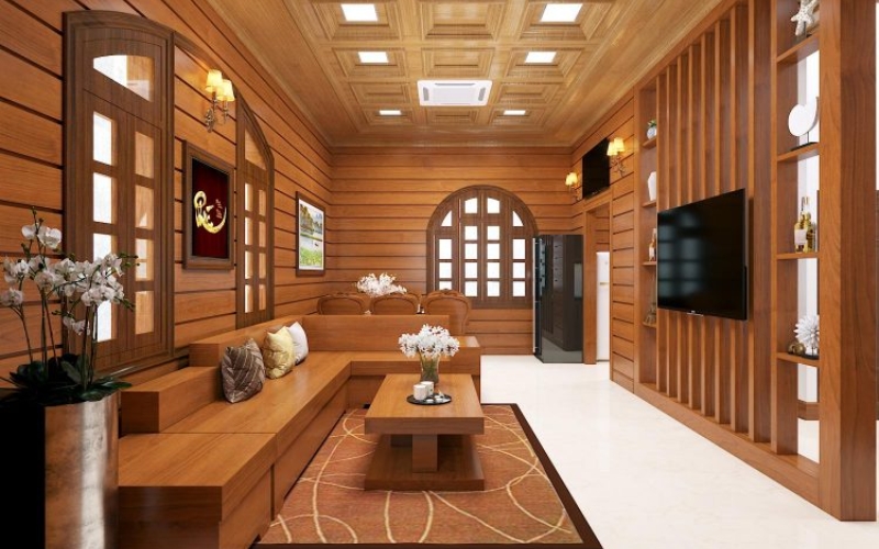Nội thất chủ đạo làm từ gỗ tự nhiên mang cảm giác ấm áp