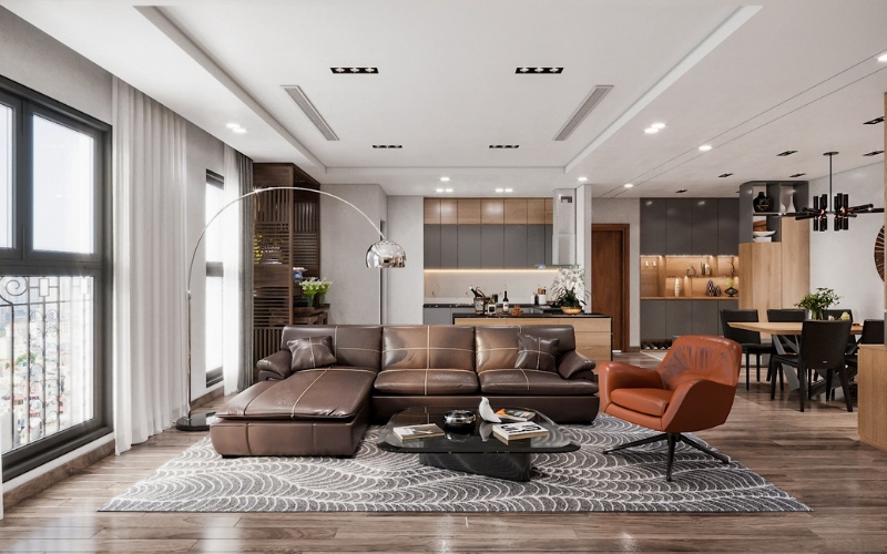 Mẫu thiết kế chung cư 3 phòng ngủ diện tích 90m2 vô cùng phổ biến