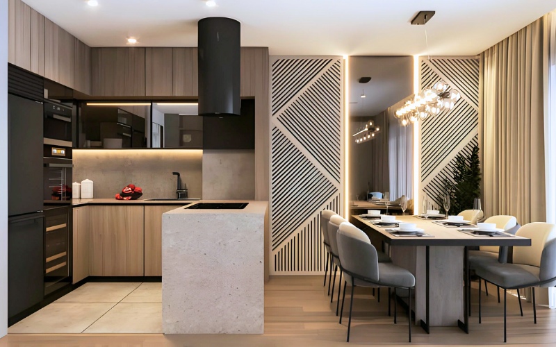 Thiết kế nội thất căn hộ chung cư 65m2 phong cách hiện đại đẹp mắt