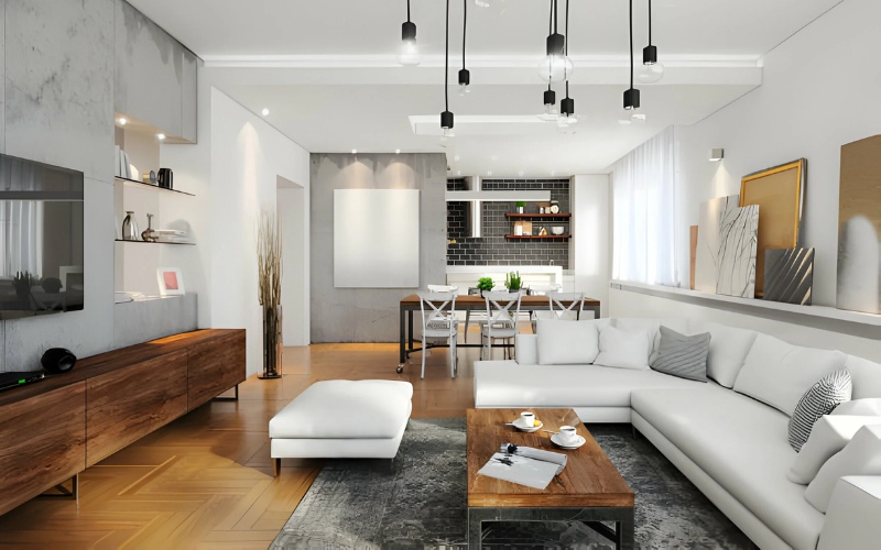 Các khu vực chức năng được nối liền với nhau tạo sự thoáng đãng