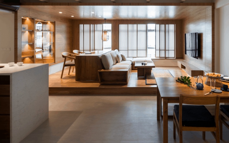 Thiết kế nội thất căn hộ chung cư 45m2 kiểu Nhật 