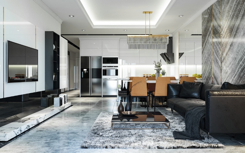 Tông màu trung tính thời thượng cho thiết kế căn hộ 54m2