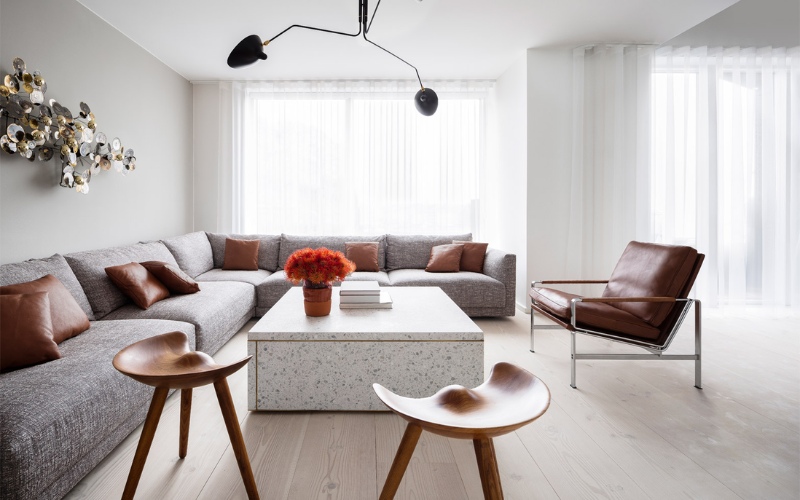 Thiết kế nội thất chung cư 56m2 phong cách tối giản với gam màu nhẹ nhàng