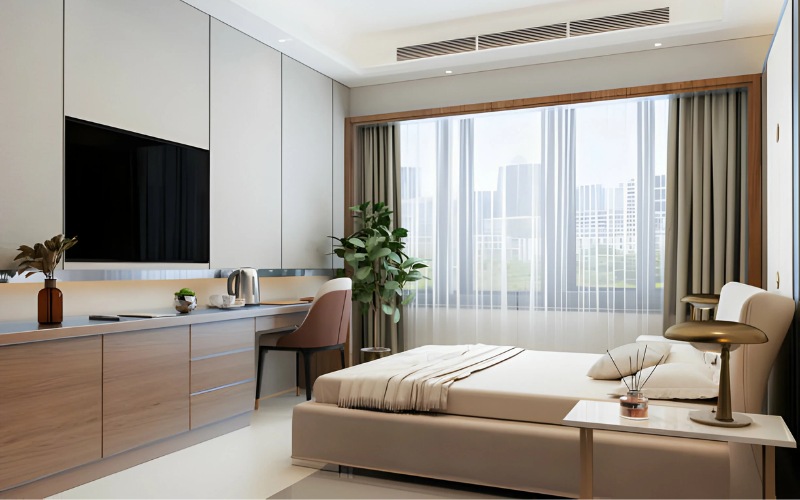 Phòng ngủ trong căn hộ 70m2 cần được thiết kế như không gian thư giãn tối ưu