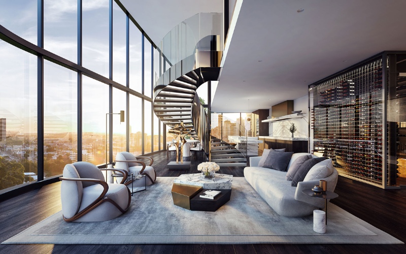 Thiết kế nội thất penthouse thể hiện trọn vẹn gu thẩm mỹ của gia chủ