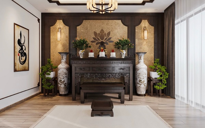 Vị trí đặt bàn thờ hợp phong thủy trong căn hộ sẽ mang lại điềm may cho gia chủ