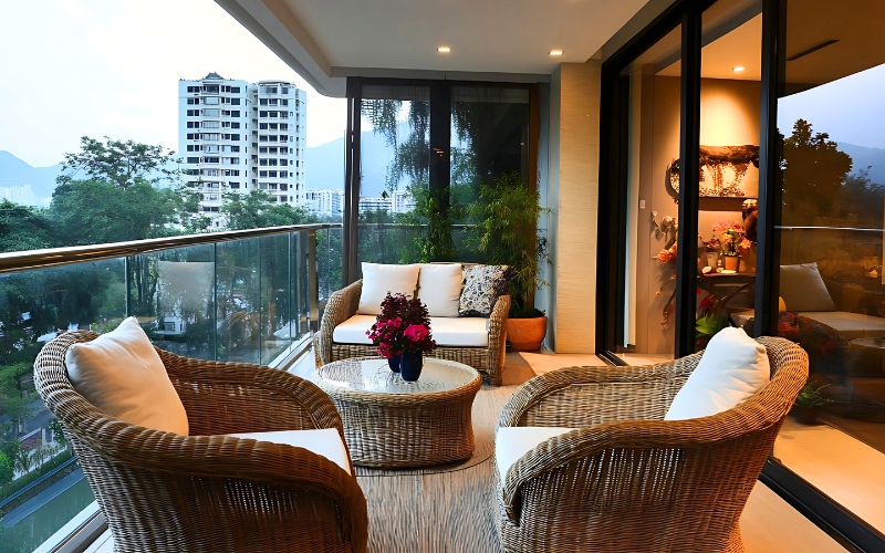 Ban công căn hộ 150m2 thường rộng 8–12m2 để làm nơi thư giãn cho gia chủ