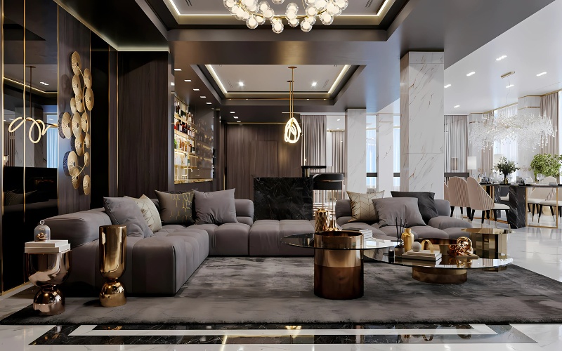 Diện tích 150m2 cho phép bố trí đầy đủ các khu vực chức năng mà không lo chật chội