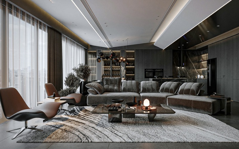 Phong cách Luxury trong thiết kế nội thất chung cư 75m2 thể hiện sự đẳng cấp và xa hoa
