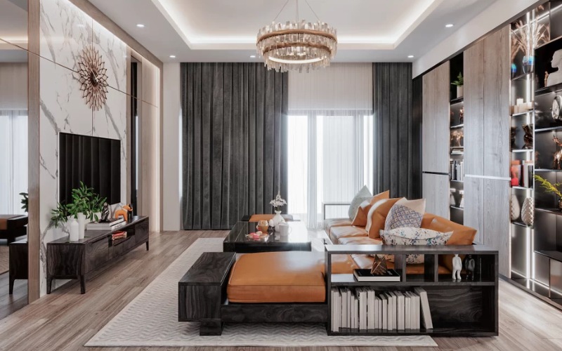Bảng màu chủ đạo thường là những gam quý phái như đen, trắng, vàng đồng, bạc